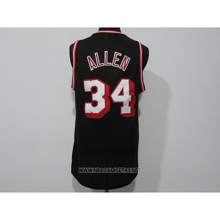 Camiseta Miami Heat Ray Allen NO 34 Mitchell & Ness 2012-13 Negro